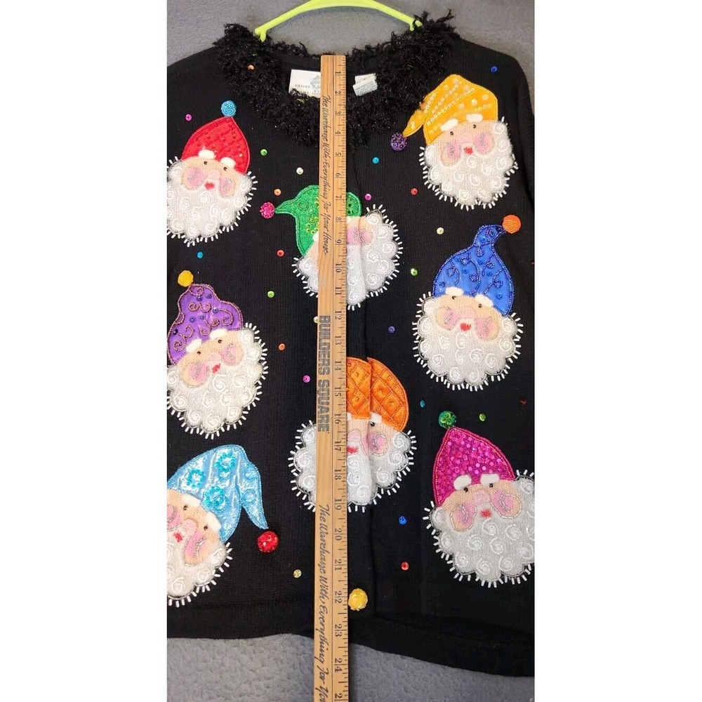 Rare Design Options Philip Jane Christmas Santa Holiday Cardigan Sweater Sz XL - Picture 3 of 11